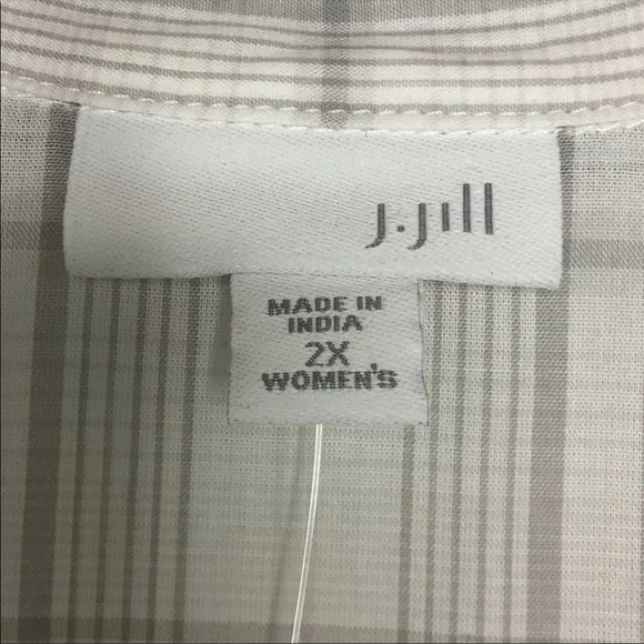 J Jill Plaid Top Cotton Button Up Shirt Collar Lightweight Plus Size 2X - Picture 4 of 6